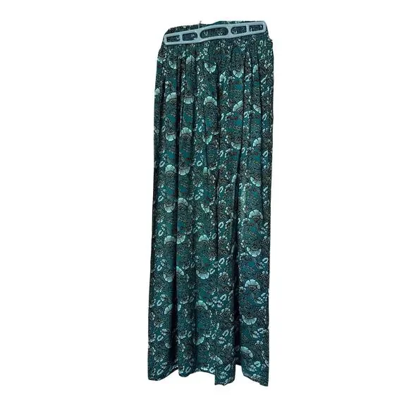 Band of the Free Elise Teal Floral Boho High Waist Wide Leg Pants Size XS NEW - Picture 3 of 11